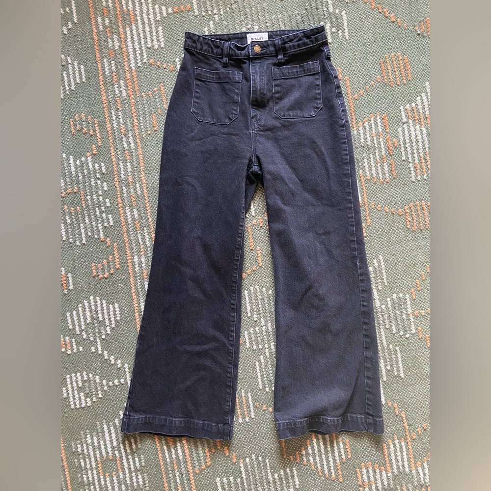 ROLLA'S Black Flare Wide Leg Jeans